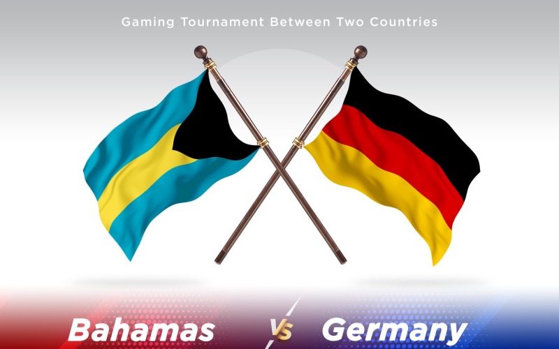 Bahamas versus Germany Two Flags Illustration