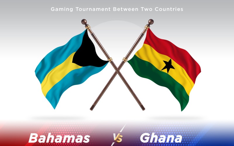 Bahamas versus Ghana Two Flags Illustration