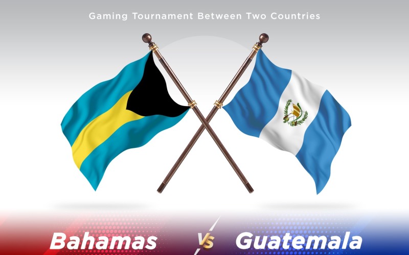 Bahamas versus Guatemala Two Flags Illustration