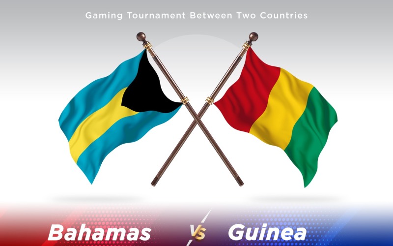 Bahamas versus guinea Two Flags Illustration