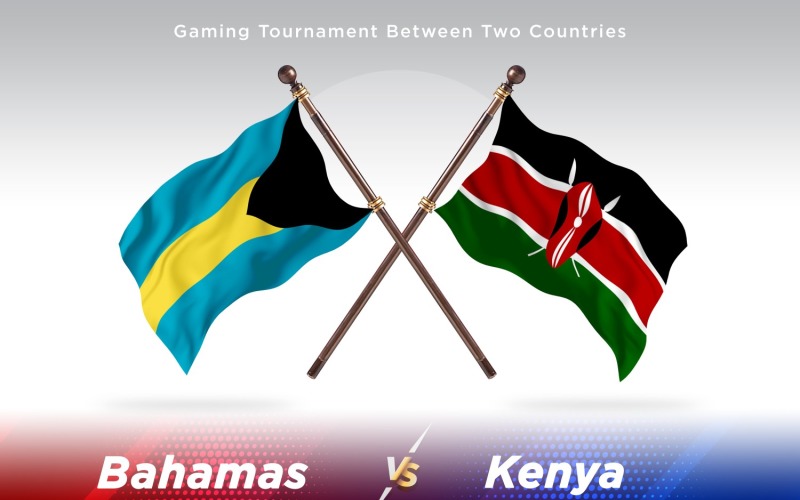 Bahamas versus Kenya Two Flags Illustration