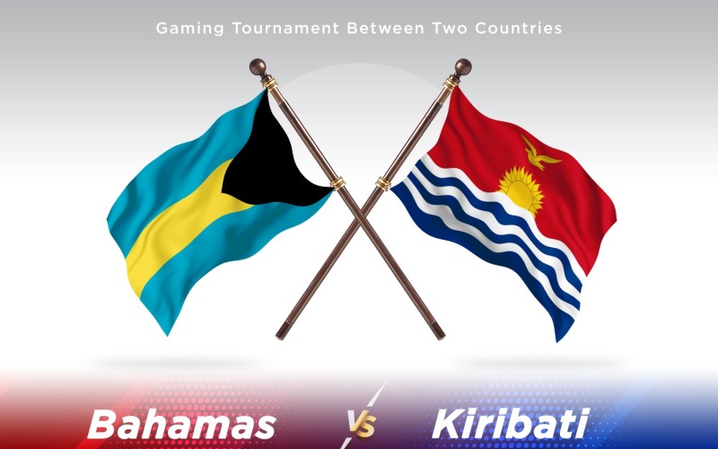 Bahamas versus Kiribati Two Flags Illustration