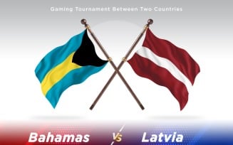 Bahamas versus Latvia Two Flags