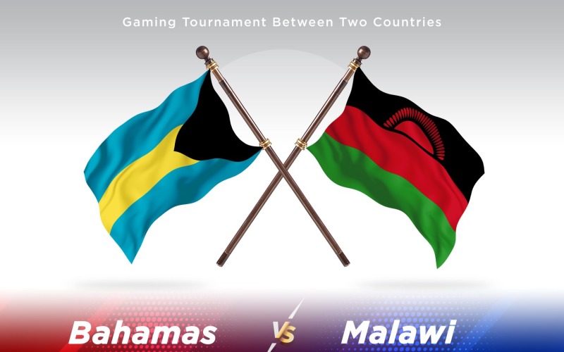 Bahamas versus Malawi Two Flags Illustration