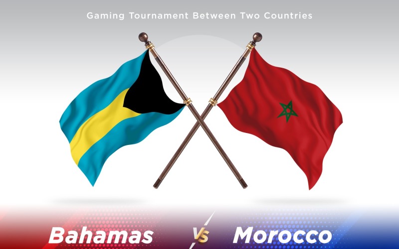 Bahamas versus morocco Two Flags Illustration