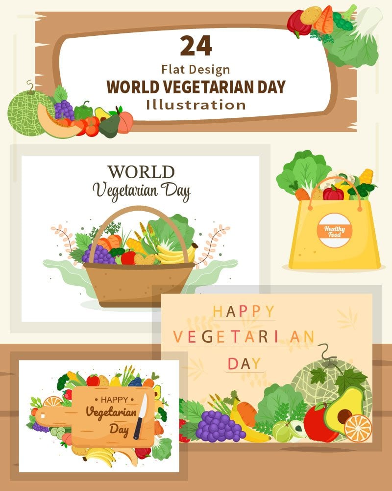 Kit Graphique #199218 World Vegetarian Divers Modles Web - Logo template Preview