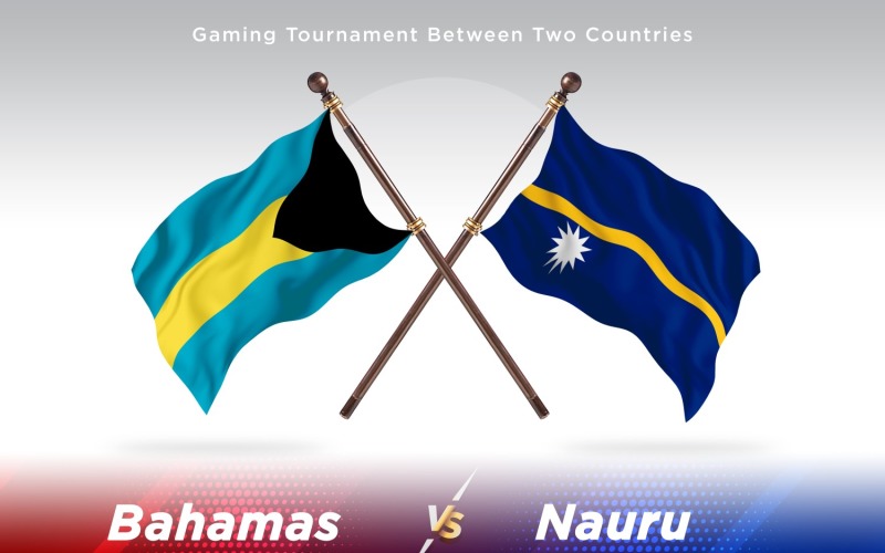 Bahamas versus Nauru Two Flags Illustration