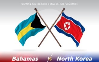 Bahamas versus north Korea Two Flags