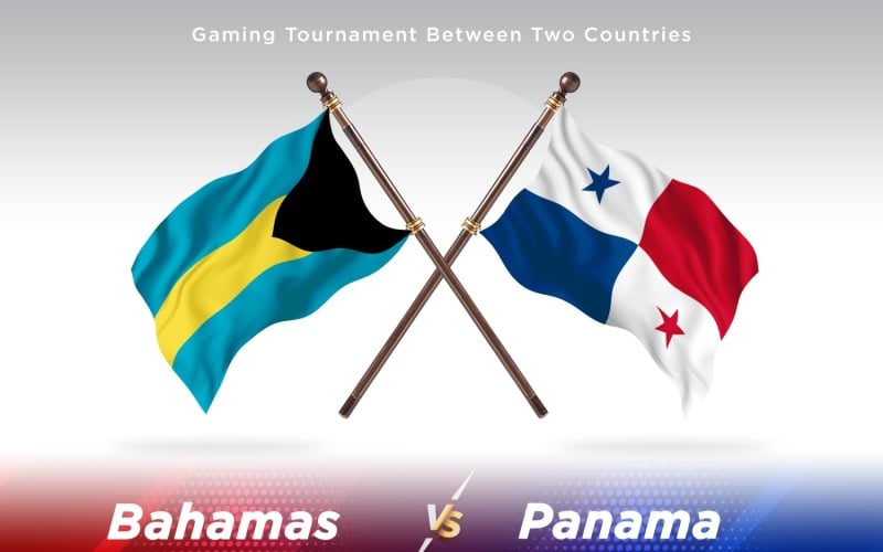 Bahamas versus panama Two Flags Illustration