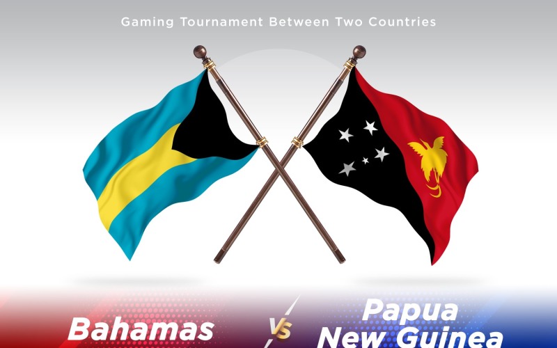 Bahamas versus Papua new guinea Two Flags Illustration