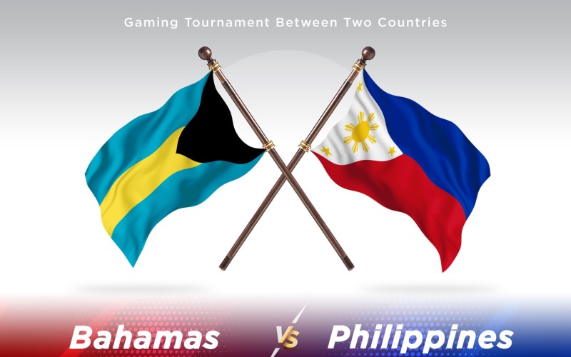 Bahamas versus Philippines Two Flags Illustration