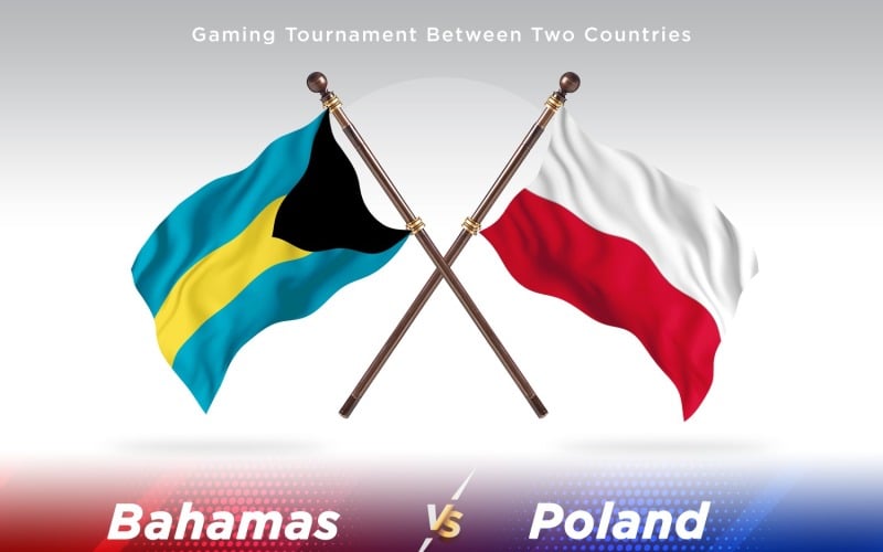 Bahamas versus Poland Two Flags Illustration