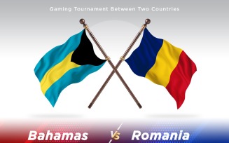 Bahamas versus Romania Two Flags