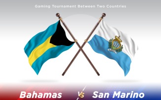 Bahamas versus san Marino Two Flags