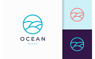 Beach or pool logo template