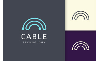 Cable or wire logo in simple shape