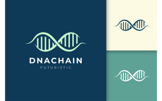Genetic logo in DNA chain shape