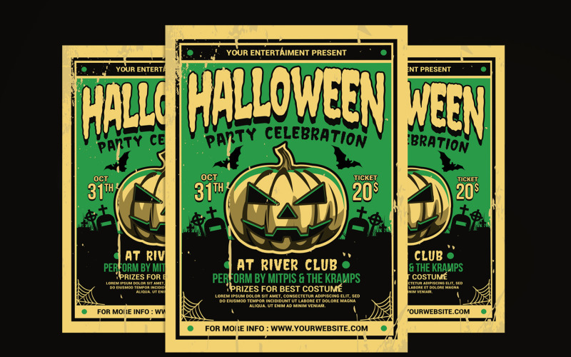 Halloween Party Flyer Retro Corporate Identity