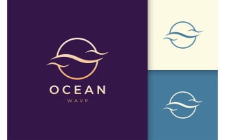 Luxury sea wave logo template