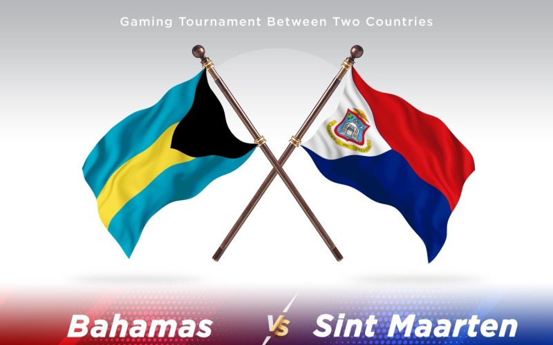 Bahamas versus Sint marten Two Flags Illustration