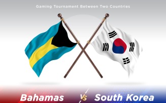 Bahamas versus south Korea Two Flags