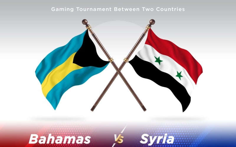Bahamas versus Syria Two Flags Illustration