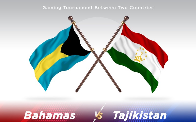 Bahamas versus Tajikistan Two Flags Illustration