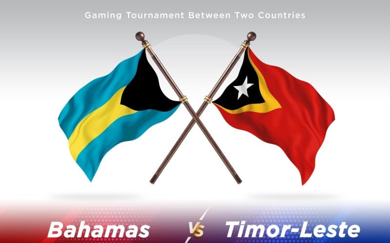 Bahamas versus Timor-Leste Two Flags Illustration
