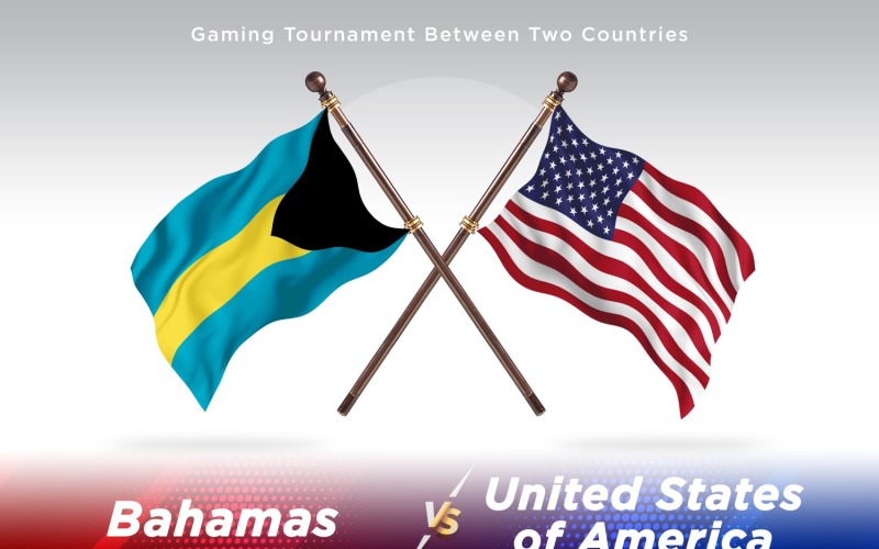 Bahamas versus united states of America Two Flags Illustration
