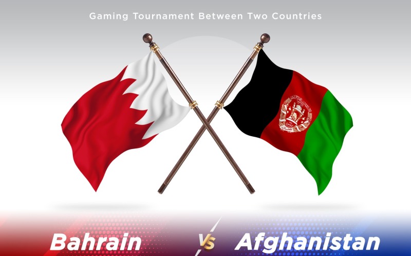 Bahrain versus Afghanistan Two Flags Illustration