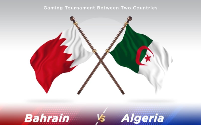 Bahrain versus Algeria Two Flags Illustration