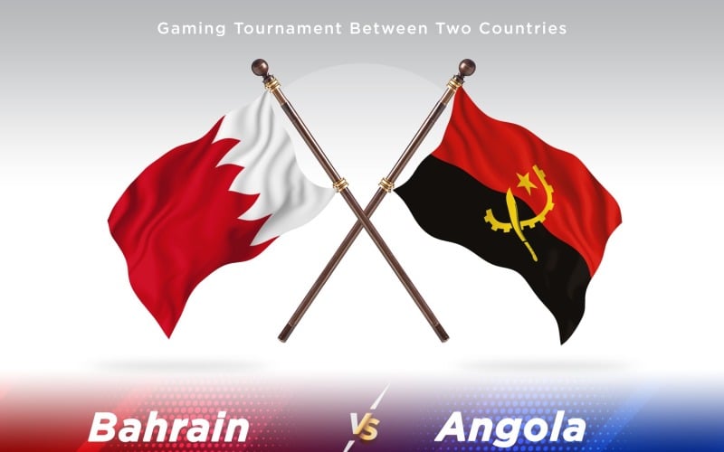 Bahrain versus Angola Two Flags Illustration