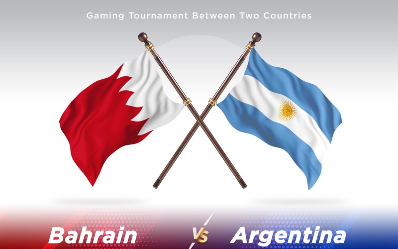 Bahrain versus Argentina Two Flags Illustration