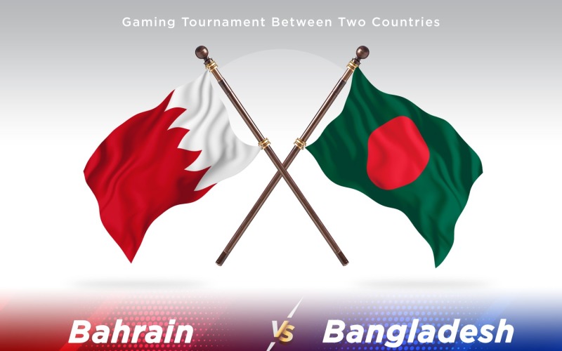 Bahrain versus Bangladesh Two Flags Illustration