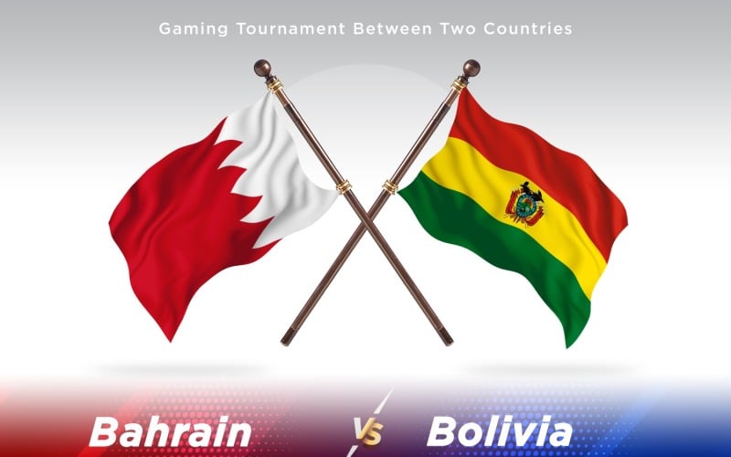 Bahrain versus Bolivia Two Flags Illustration