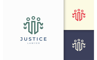 Justice or lawyer logo in 3 people