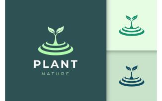 Natural plant organic logo template