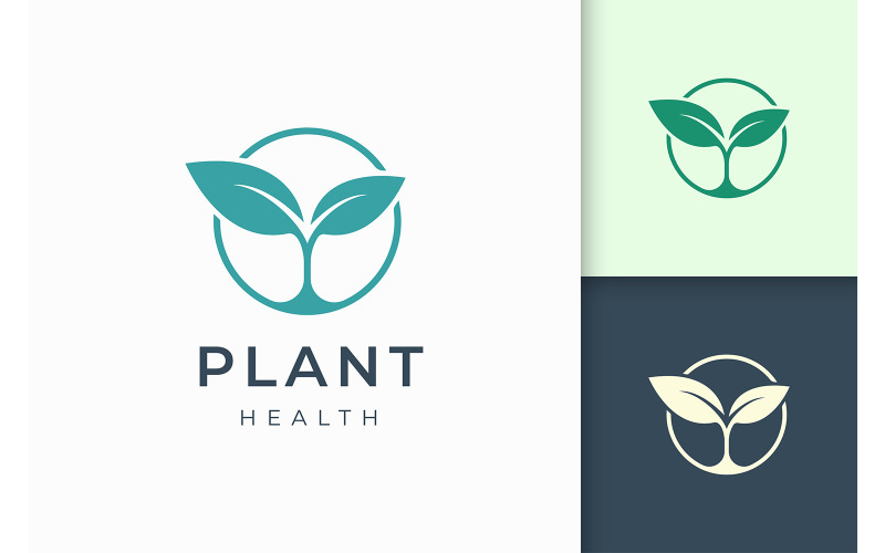 Simple green plant logo template Logo Template