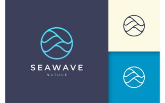 Simple sea or ocean logo template