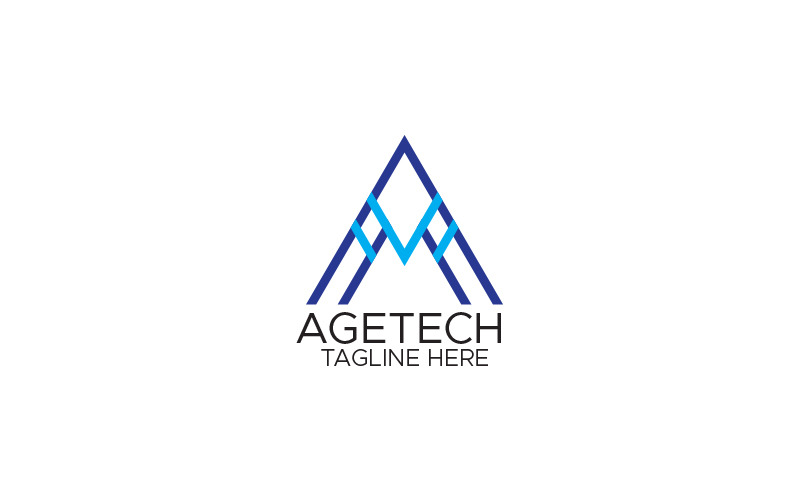 A Letter Agetech Logo Design Template Logo Template