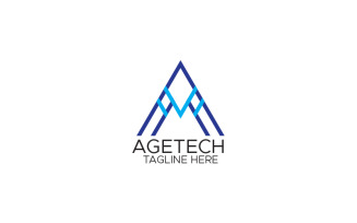 A Letter Agetech Logo Design Template