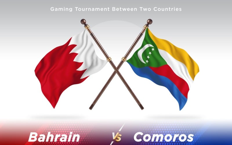 Bahrain versus Comoros Two Flags Illustration