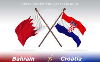 Bahrain versus Croatia Two Flags
