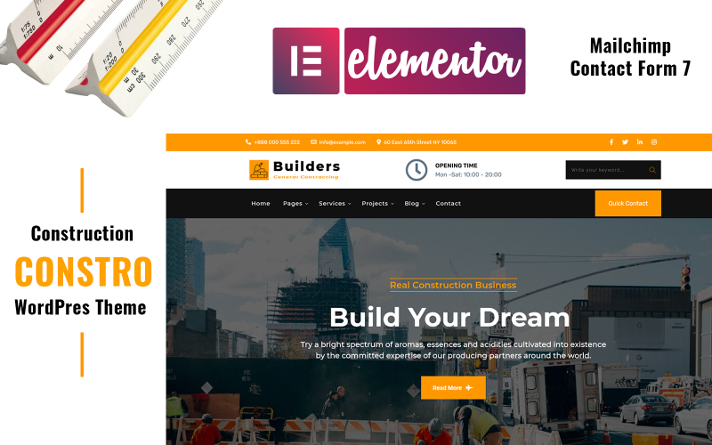 Constro - Construction WordPress Elementor Theme WordPress Theme