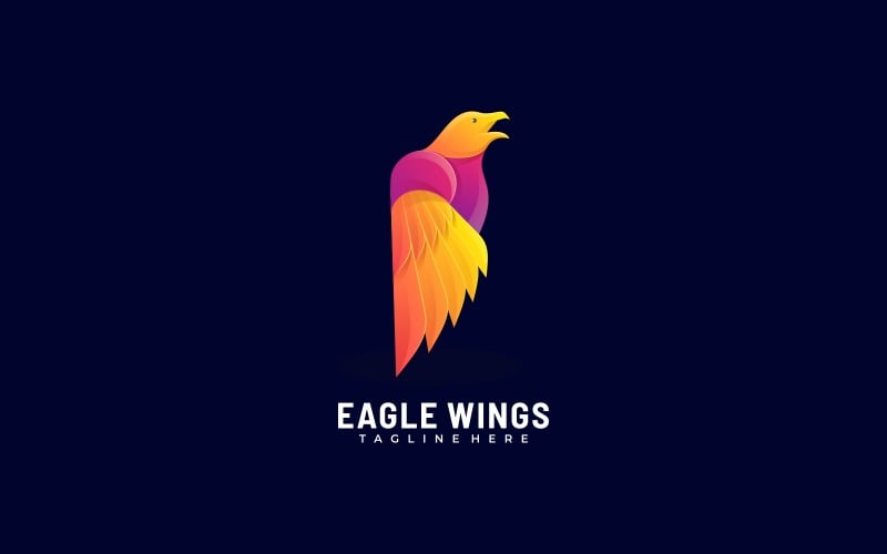 Eagle Wings Gradient Logo Logo Template