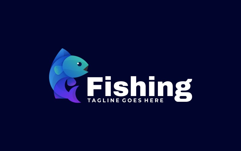 Fish Gradient Colorful Logo Style Logo Template