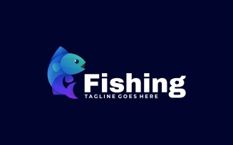 Fish Gradient Colorful Logo Style