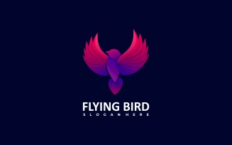 Flying Bird Gradient Colorful Logo Style