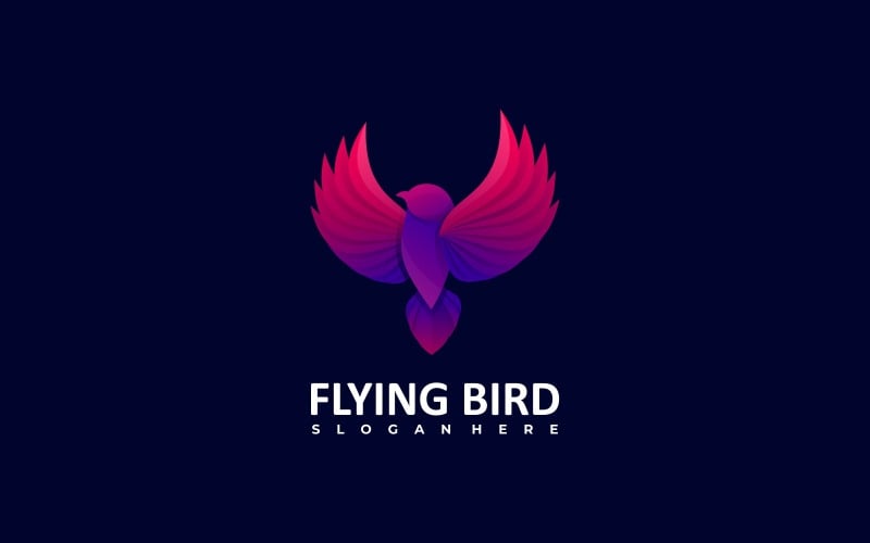 Flying Bird Gradient Colorful Logo Style Logo Template
