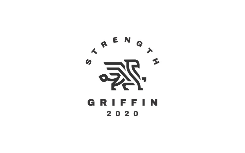 Griffin Line Art Logo Style Logo Template